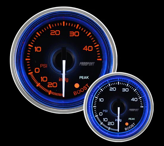 216CLSNWABO-R-PSI.jpg 2-1/16" Crystal Series Blue/White Electric Boost gauge 52mm <br/>PS1308 - Image 1