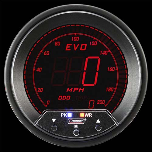 338EVOSP-PK-speed-1.jpg 85mm EVO Series Speedometer 4 Color Digital LCD Display with Peak & Warning</br> </br>PS1200 - Image 1
