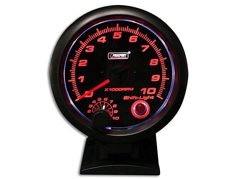 S505382.jpg 3 3/4'' Tachometer</br> 0-10.000RMP w/shift-light & gun-color housing Stepper Motor</br></br> PS304 - Image 1